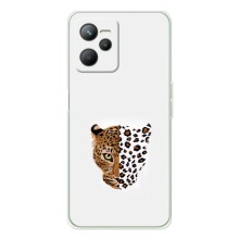 Чохол з леопардовим принтом на Realme C36 (Леопард на білому)