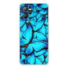 Чехол с принтом для Реалми С36 - (Прикольные) (AlphaPrint) (Синие бабочки)