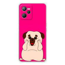 Чехол (ТПУ) Милые собачки для Realme C36 – Веселый Мопсик
