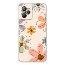 Чехол с цветочным принтом на Реалми С36 (Разноцветные цветы)