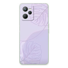 Чехол цветочный дизайн для Realme C36 – Монстера фиолетовая