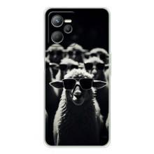 Чехол с принтом стильные животные для Реалми С36 (Овечка в очках)