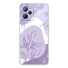 Силиконовый чехол с принтом в цветах на Realme C36 – Фиолетовый дизайн