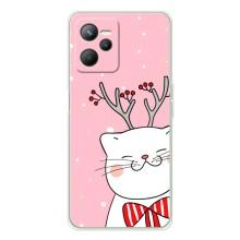 Новогодние Чехлы для Реалми С36 (VPrint) (Зимний кот)