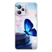Силиконовый бампер с картинкой животных для Realme C36 – Бабочка синяя