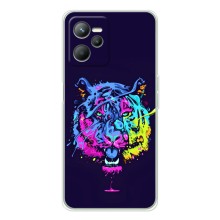 Силиконовый бампер с картинкой животных для Realme C36 – Тигр-Арт