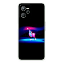 Силиконовый бампер с картинкой животных для Realme C36 – Яркий олень