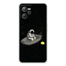 Силиконовый Чехол с принтом "Космонавты" на Realme C36 – Космонавт на рыбалке