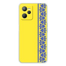 Силиконовый Чехол на Realme C36 (Вышиванка на желтом)