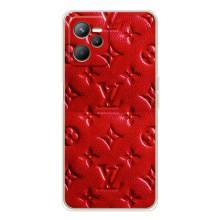 Текстурный Чехол Louis Vuitton для Реалми С36 – Красный ЛВ