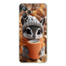 Печатный чехол «Зверята с кофе» для Realme C36