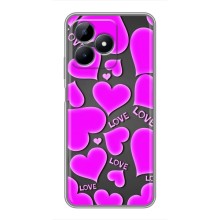 Чехлы для любимой на Реалми С51 (VPrint) (Pink hearts)