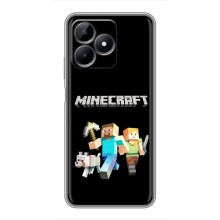 Чехол Майнкрафт на Realme C51 (AlphaPrint) Minecraft (герои Minecraft)