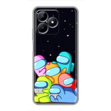 Чехол Амонг Ас для Realme C51 (AlphaPrint) (Скины в космосе)