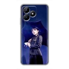 Чехлы Венсдей на Realme C51 Уэнсдей (AlphaPrint) (Уэнздей с зонтом)