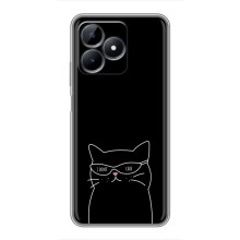 Чехол с рисунком кот на Realme C51 (Равнодушный кот)