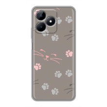 Чехол с рисунком кот на Realme C51 (Лапы и усы)