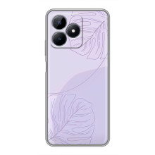 Чохол квітковий дизайн для Realme C51 – Монстера фіолетова