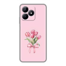Чохол з розовим принтом для Realme C51 (Букет квітів)