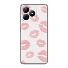 Чохол з розовим принтом для Realme C51 (Рожеві губи)