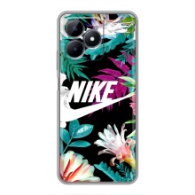 Силиконовый Чехол на Realme C51 с картинкой Nike (Цветочный Nike)