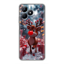 Яркий чехол для Realme C51 с Зимними Оленятами – Олень среди подарков