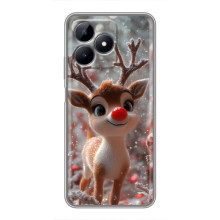 Яркий чехол для Realme C51 с Зимними Оленятами