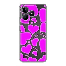 Чехлы для любимой на РЕалми С53 (VPrint) (Pink hearts)