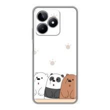 Чехлы с изображением разных животных для Realme C53 (Удивленные медвеженки)