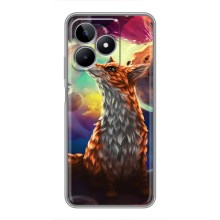 Чехлы с картинкой Лисички для Realme C53 (VPrint) (Лисица в космосе)