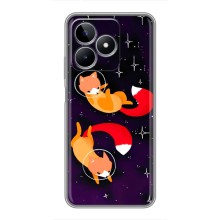 Чехлы с картинкой Лисички для Realme C53 (VPrint) (Лисички космонавты)
