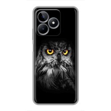 Чохли з принтом СОВИ для Realme C53 – Сова на чорному