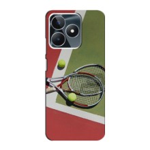 Чехлы с принтом Спортивная тематика для Realme C53 (Ракетки теннис)