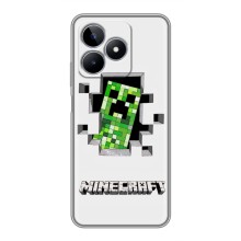 Чехол Майнкрафт на Realme C53 (AlphaPrint) Minecraft (крипер Майнкрафт)