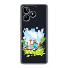 Чехол Майнкрафт на Realme C53 (AlphaPrint) Minecraft (персонажи Minecraft)