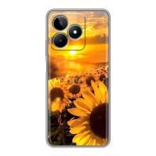 Чохол з Квітами для Realme C53 (поле соняшників)