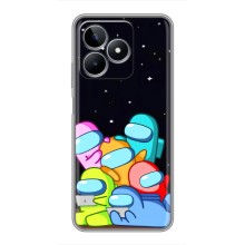Чехол Амонг Ас для Realme C53 (AlphaPrint) (Скины в космосе)