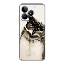 Чехол с птицами на Realme C53 (VPrint) (Сова)
