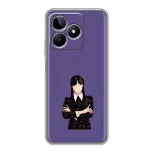 Чехлы Венсдей на Realme C53 Уэнсдей (AlphaPrint) (Уэнздей в черном)