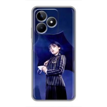 Чехлы Венсдей на Realme C53 Уэнсдей (AlphaPrint) (Уэнздей с зонтом)