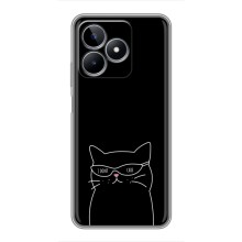 Чехол с рисунком кот на Realme C53 (Равнодушный кот)