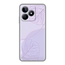 Чехол цветочный дизайн для Realme C53 – Монстера фиолетовая