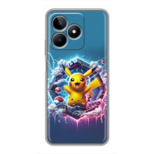 Чехол с Пикачу на Realme C53 (Лого Пикачу)