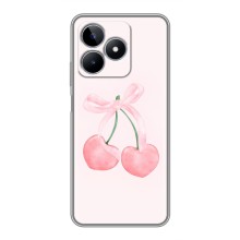 Чехол с розовым рисунком для Realme C53 (Розовые вишни)