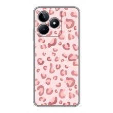 Чехол с розовым рисунком для Realme C53 (Розовый леопард)