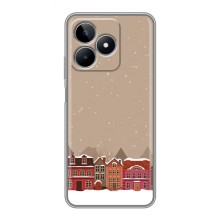 Новогодние, Праздничные Чехлы для Realme C53 - 2024 год (Зимний город)