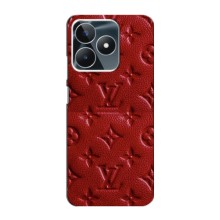 Текстурный Чехол Louis Vuitton для Реалми с53 – Красный ЛВ