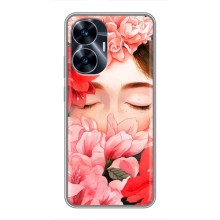 Чехлы (ART) Цветы на Realme C55 (VPrint) (Глаза в цветах)