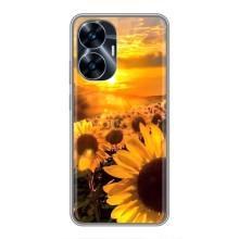 Чохол з Квітами для Realme C55 (поле соняшників)
