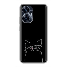 Чехол с рисунком кот на Realme C55 (Равнодушный кот)